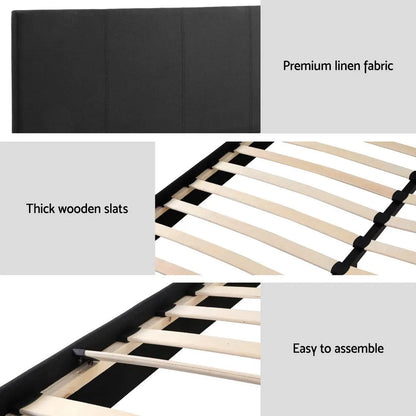 Artiss Bed Frame Queen Size Charcoal NEO - Image 7