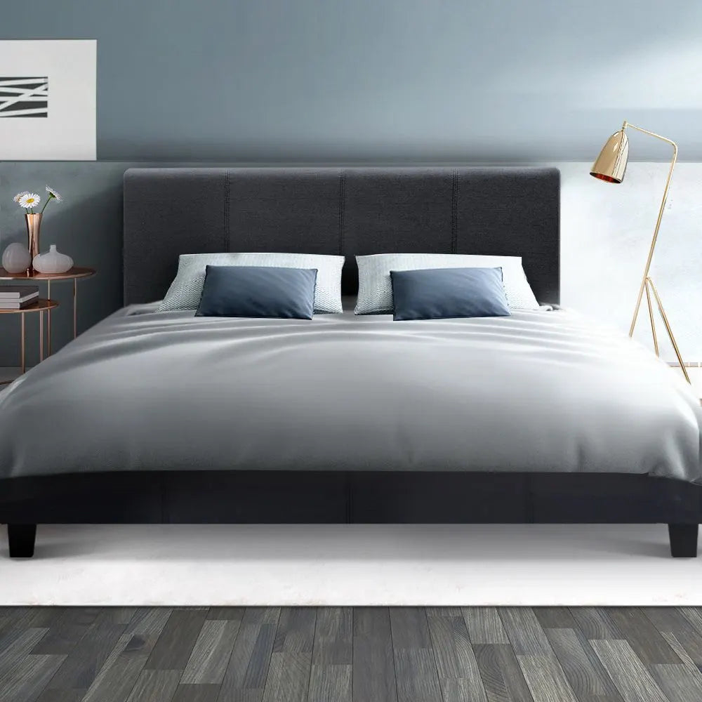 Artiss Bed Frame Queen Size Charcoal NEO - Image 8