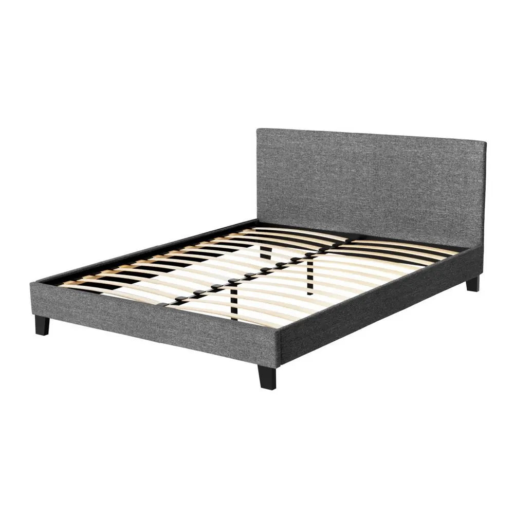 Artiss Bed Frame Queen Size Grey NEO - Image 4