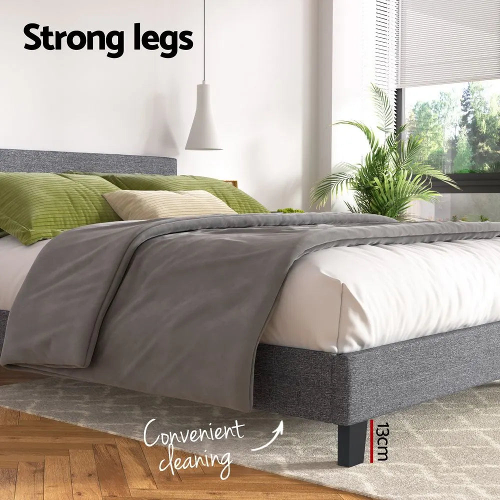 Artiss Bed Frame Queen Size Grey NEO - Image 6