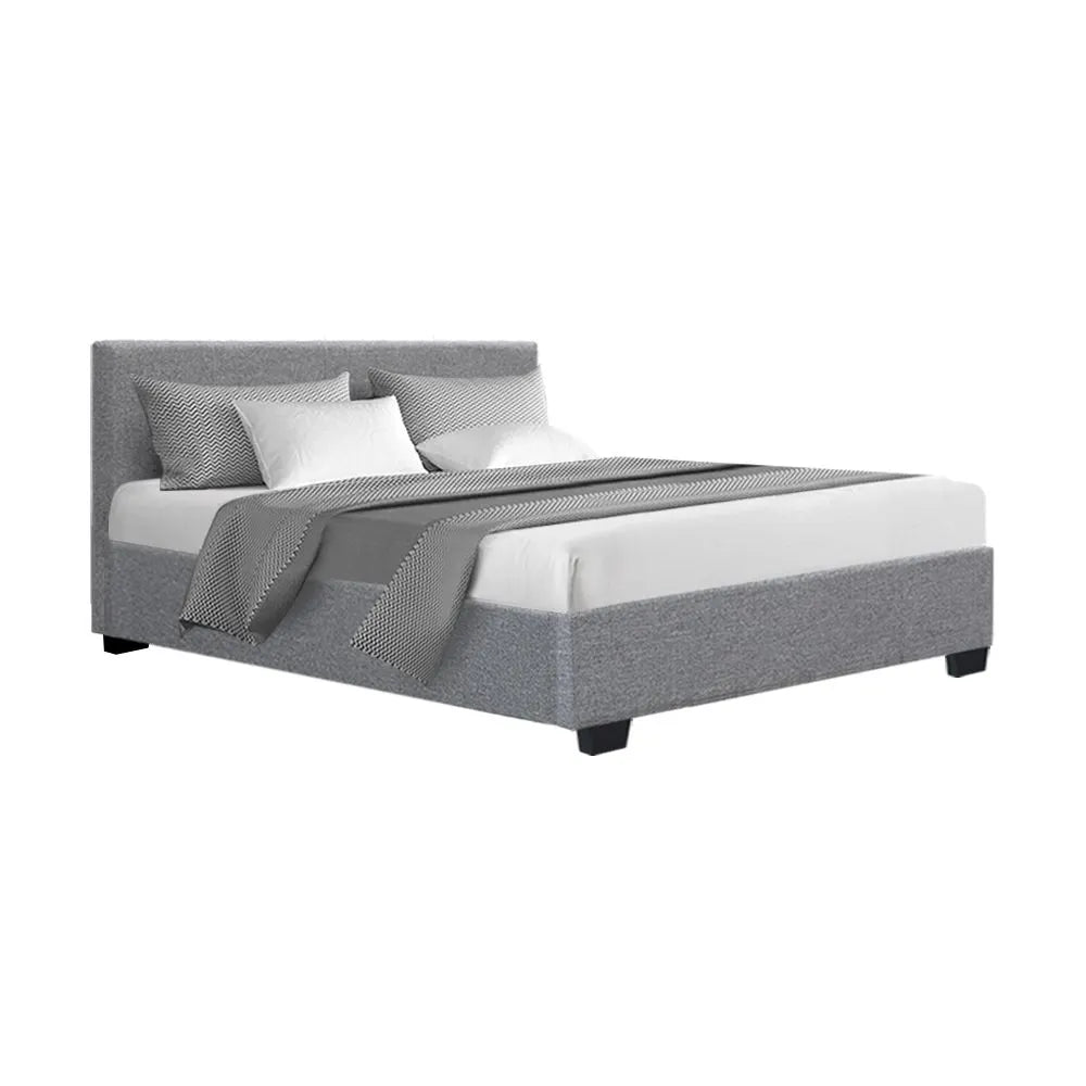 Artiss Bed Frame Double Size Gas Lift Grey NINO - Image 2
