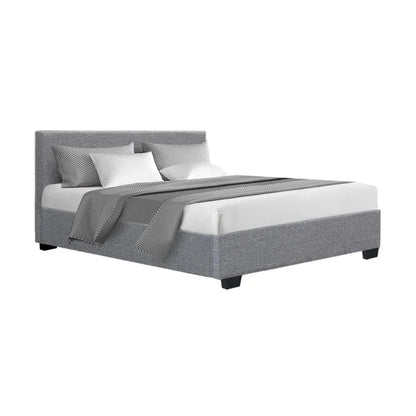 Artiss Bed Frame Double Size Gas Lift Grey NINO - Image 2