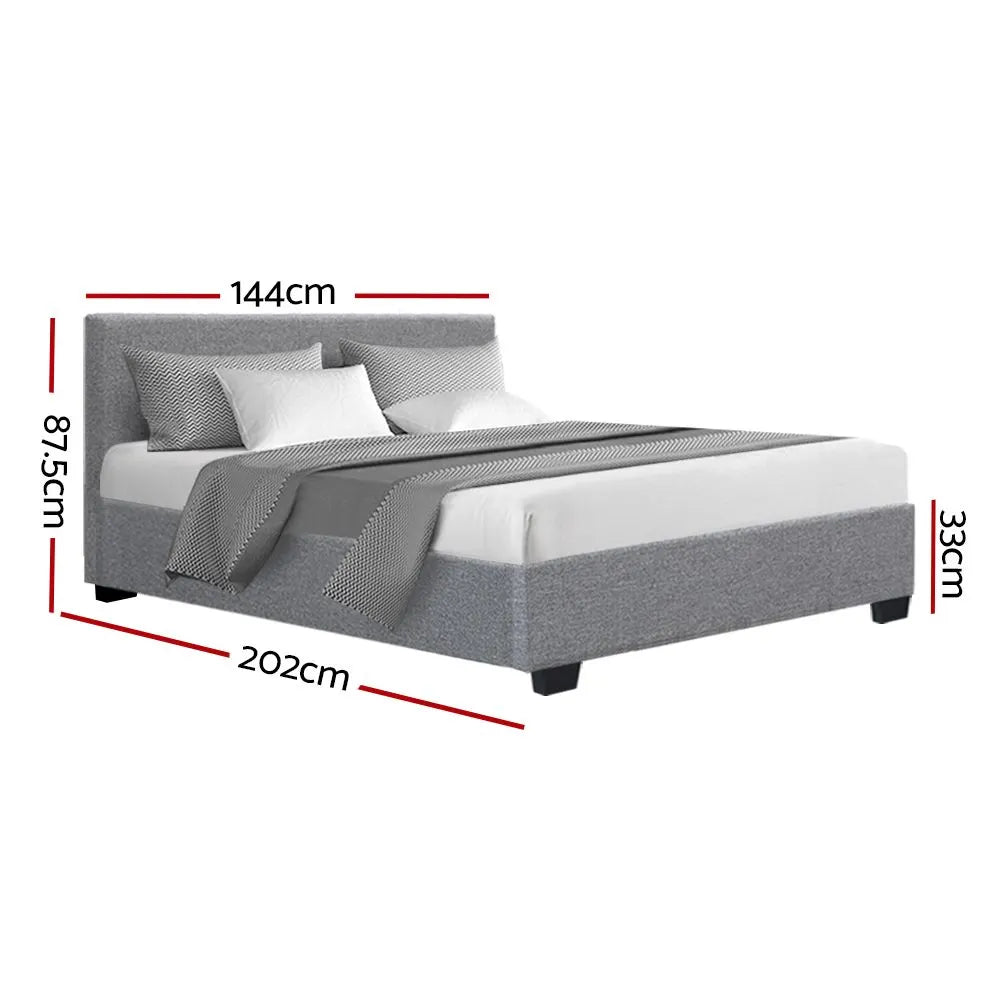 Artiss Bed Frame Double Size Gas Lift Grey NINO - Image 3