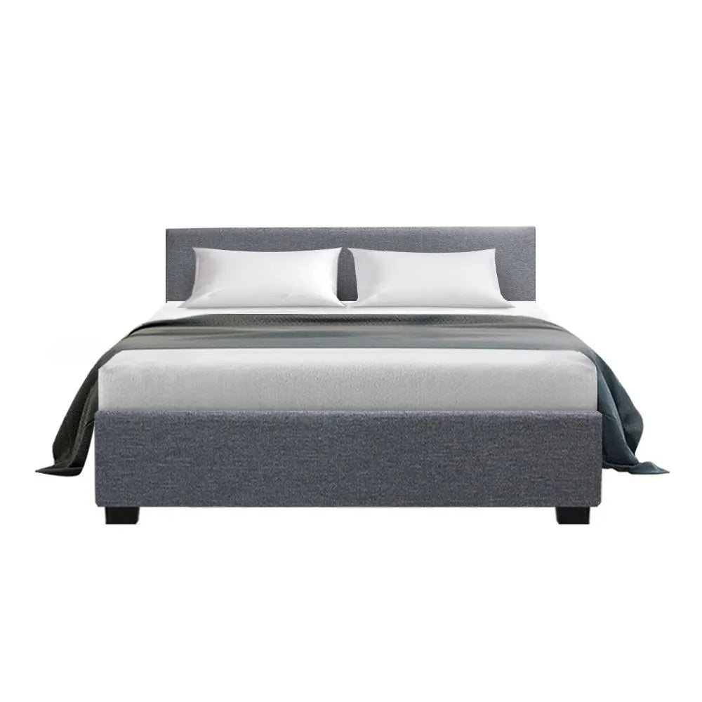 Artiss Bed Frame Double Size Gas Lift Grey NINO - Image 4