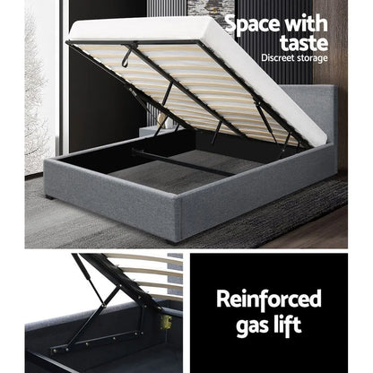 Artiss Bed Frame Double Size Gas Lift Grey NINO - Image 6
