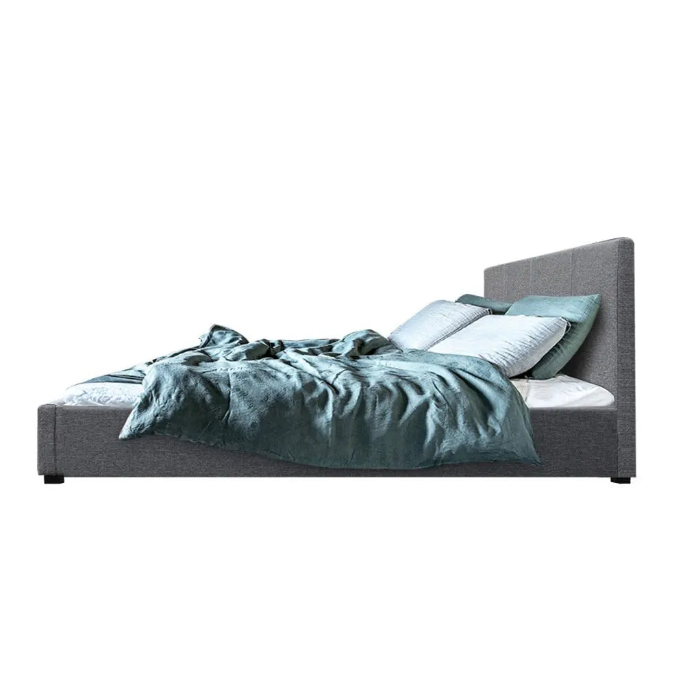 Artiss Bed Frame Queen Size Gas Lift Grey NINO - Image 5