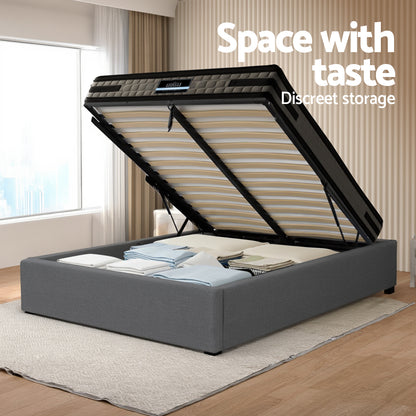 Artiss Bed Frame with 36cm Giselle Mattress Set King Single Gas Lift Base Grey - Image 6