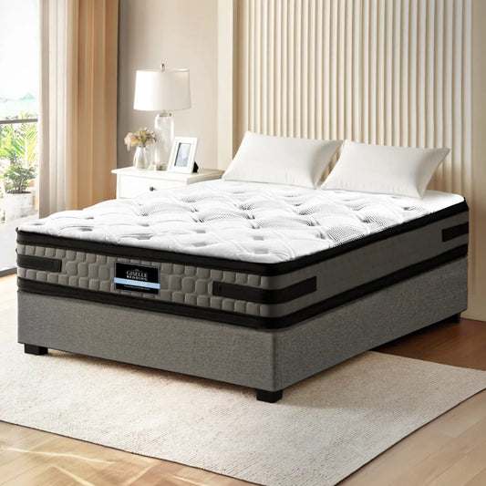 Artiss Bed Frame with 36cm Giselle Mattress Set King Single Gas Lift Base Grey - Image 7