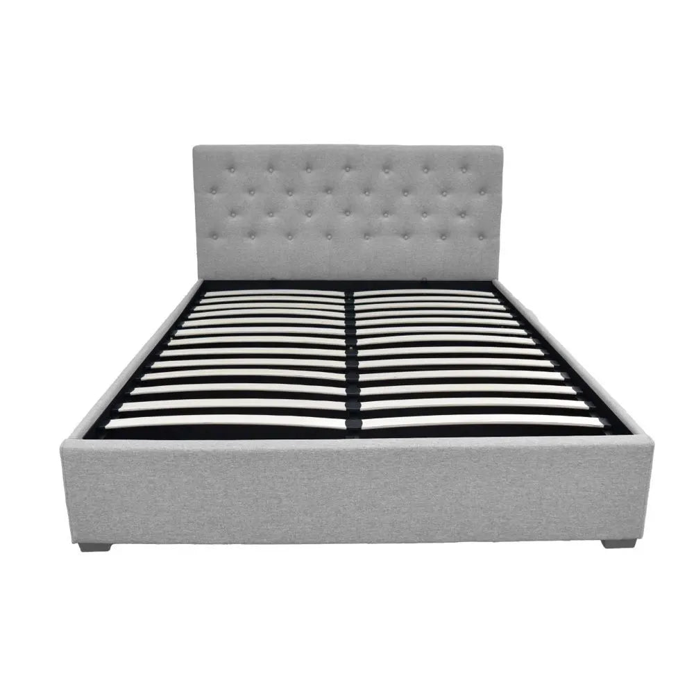 Artiss Bed Frame Queen Size Gas Lift Grey VILA - Image 4