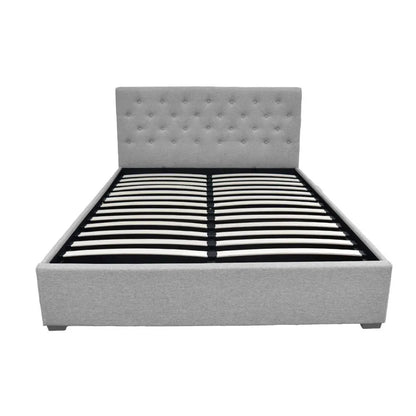 Artiss Bed Frame Queen Size Gas Lift Grey VILA - Image 4