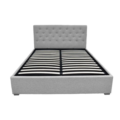 Artiss Bed Frame Queen Size Gas Lift Grey VILA - Image 3