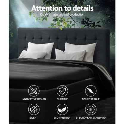 Artiss Bed Frame Double Size with 4 Drawers Grey AVIO - Image 5