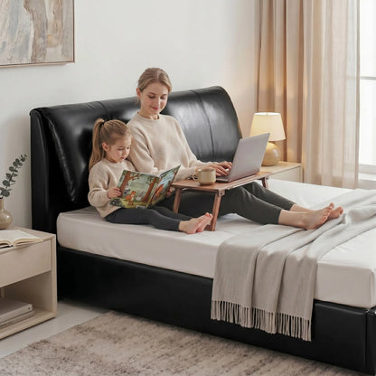 Artiss Queen Bed Frame Gas Lift Storage 3 Drawers Adjustable Headboard Platform Bed Black - Image 9