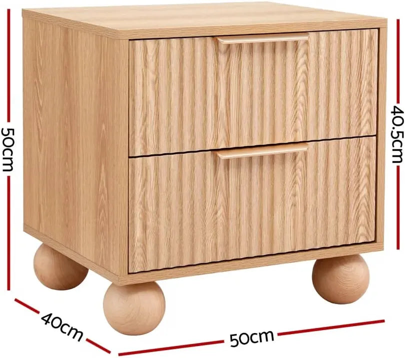 Artiss Queen Bed Frame and 2 Bedside Table Set, Boucle Upholstery Platform Bed - Image 3