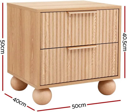 Artiss Queen Bed Frame and 2 Bedside Table Set, Boucle Upholstery Platform Bed - Image 3