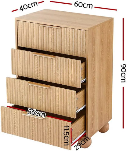 Artiss Queen Bed Frame and 2 Chest of Drawers Set, Boucle Upholstery Platform Bed - Image 4