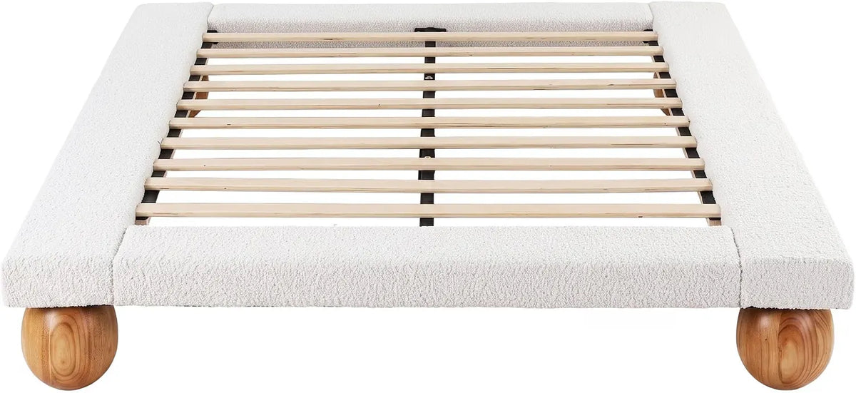 Artiss Queen Bed Frame and 2 Chest of Drawers Set, Boucle Upholstery Platform Bed - Image 5