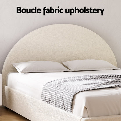 Artiss Bed Frame Gas Lift Strorage Beds Base Platform Boucle Fabric Double ELLA - Image 4