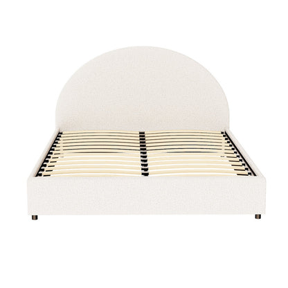 Artiss Bed Frame Gas Lift Strorage Beds Base Platform Boucle Fabric Queen ELLA - Image 3