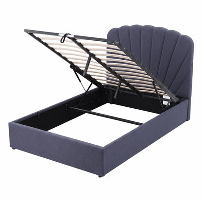 Artiss Double Bed Frame with Lift Up Storage and USB Ports Grey