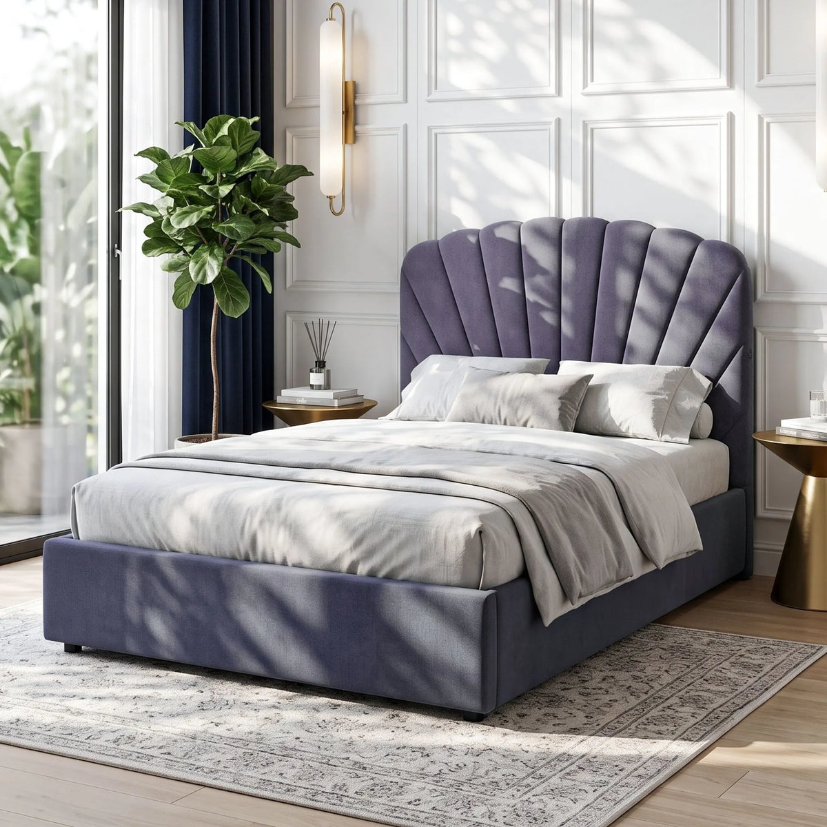 Artiss Double Bed Frame with Lift Up Storage and USB Ports Grey - Image 8
