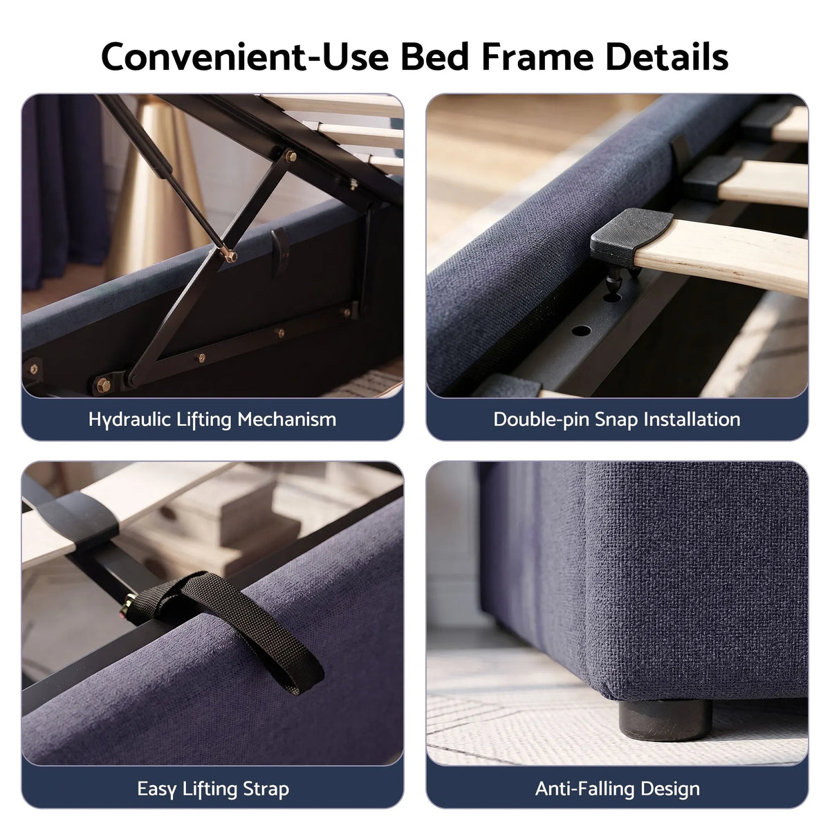 Artiss King Bed Frame with Lift Up Storage and USB Ports Grey - Image 3