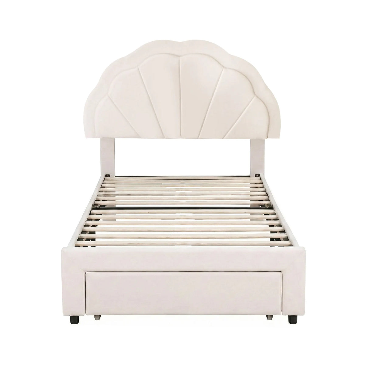 Artiss King Single Bed Frame with Storage Drawer Upholstered Velvet Platform Bed LED Headboard - Image 3