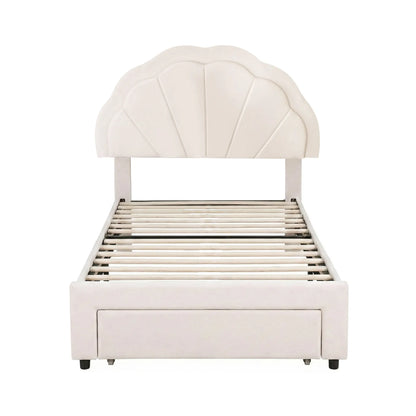 Artiss King Single Bed Frame with Storage Drawer Upholstered Velvet Platform Bed LED Headboard - Image 3