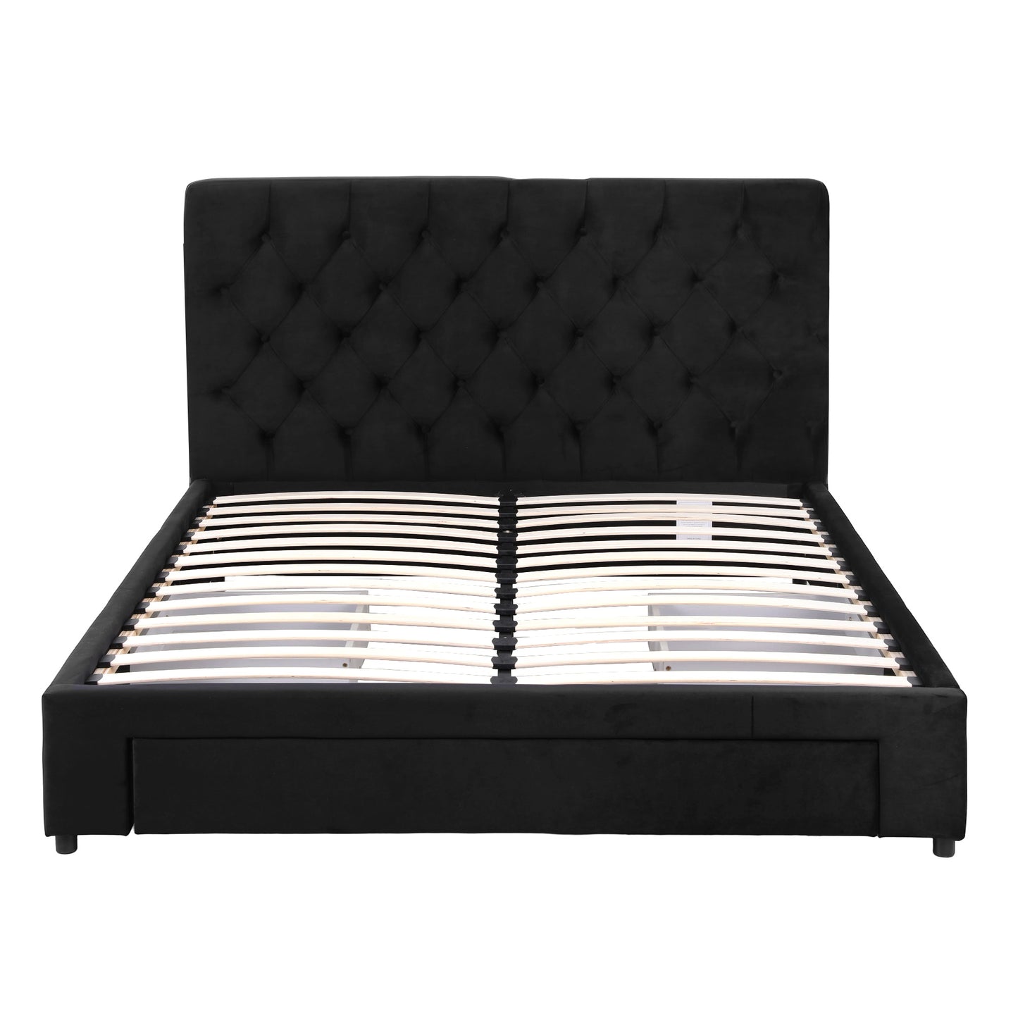 Artiss Double Bed Frame Storage Charging Station Upholstered 3 Drawers USB Type-C - Image 2