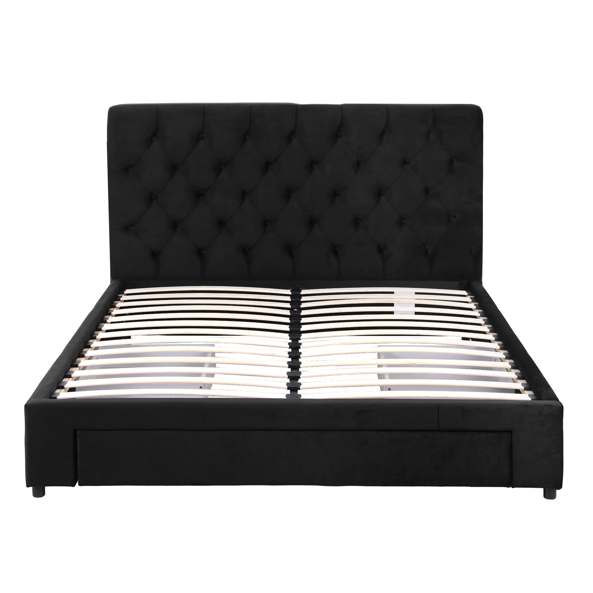 Artiss Double Bed Frame Storage Charging Station Upholstered 3 Drawers USB Type-C - Image 2