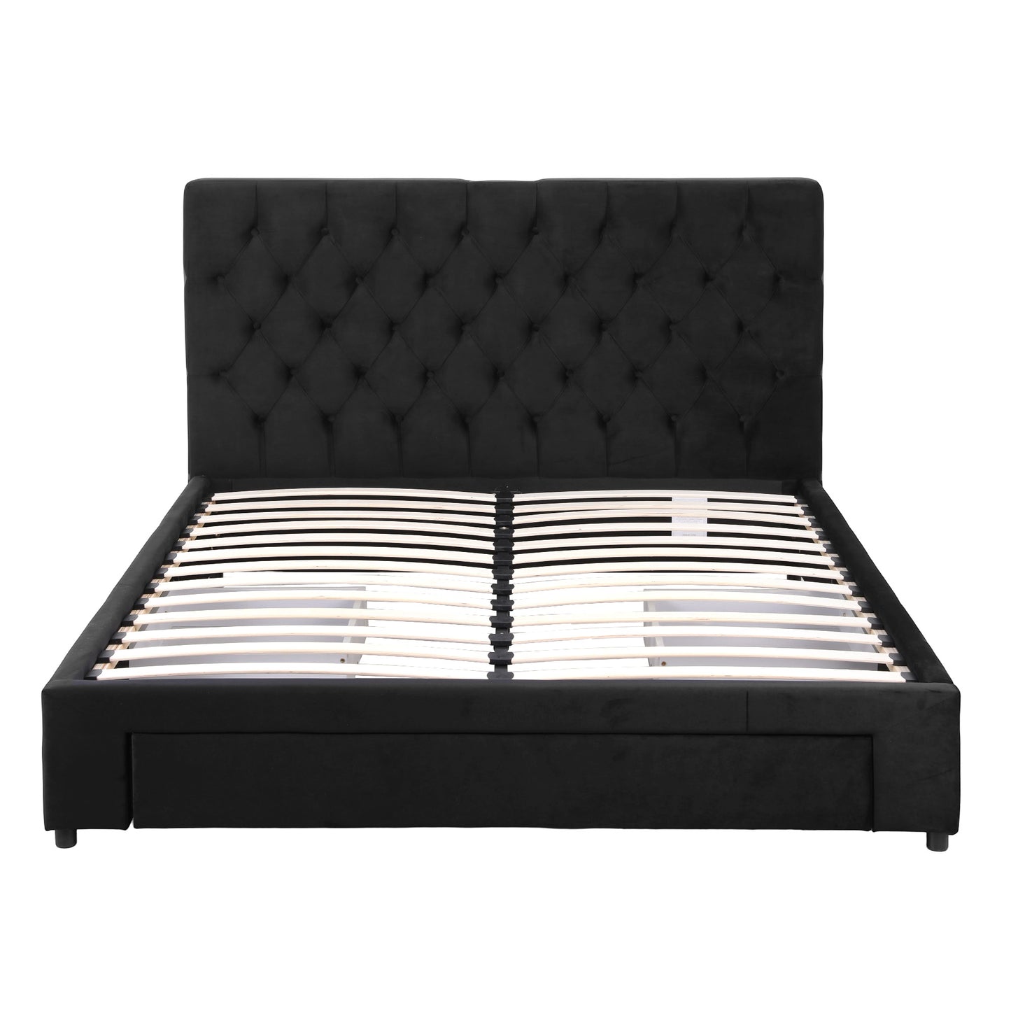 Artiss Queen Bed Frame Storage Charging Station Upholstered 3 Drawers USB Type-C - Image 2