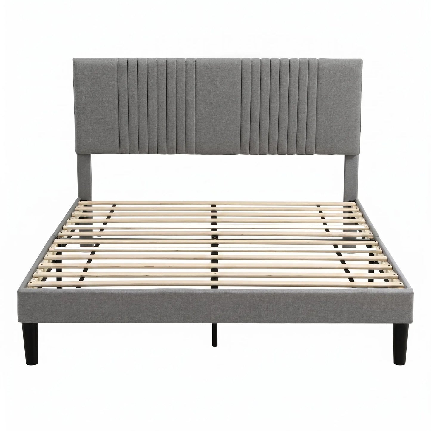Artiss Double Bed Frame with Adjustable Headboard, Grey, 300kg Capacity - Image 4