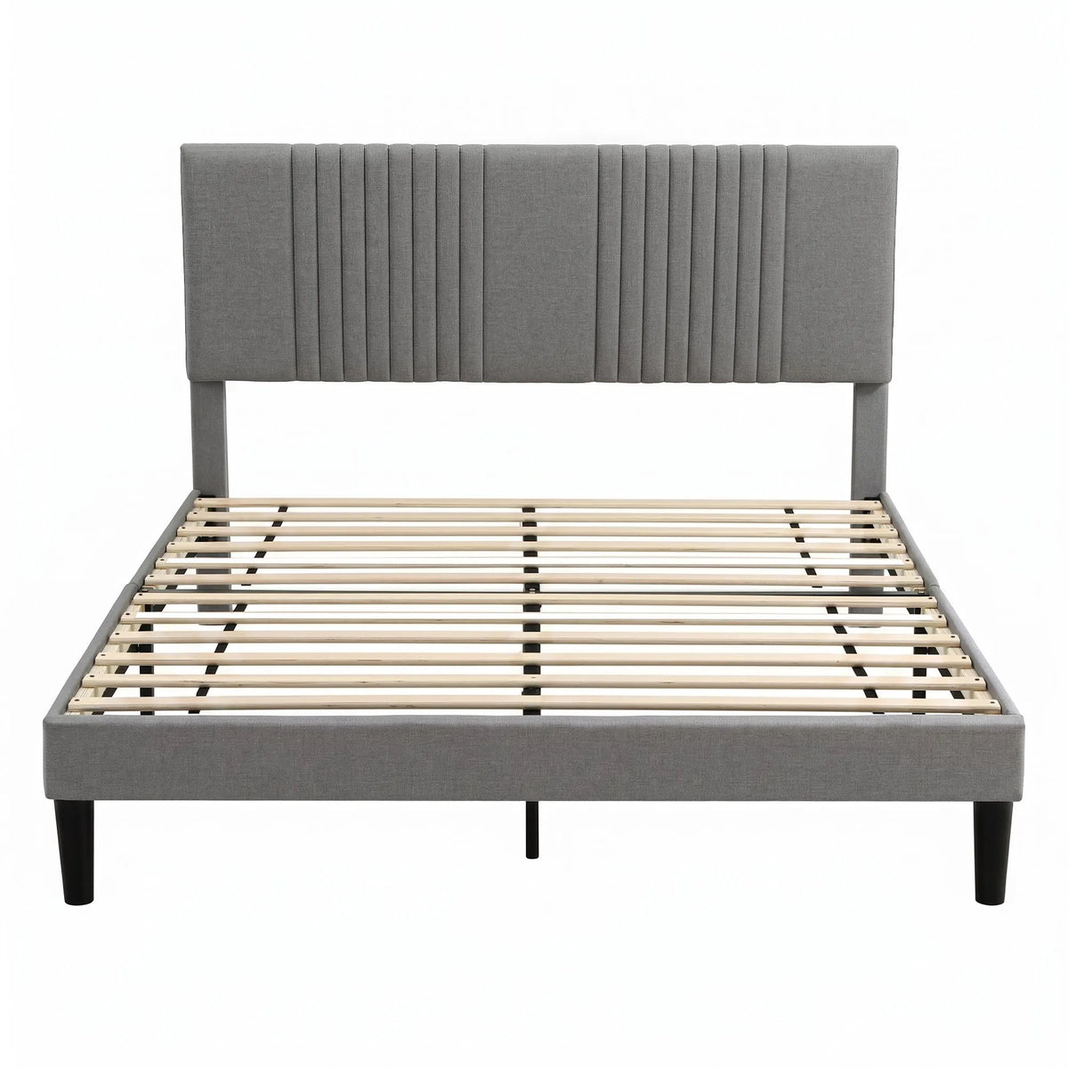 Artiss Double Bed Frame with Adjustable Headboard, Grey, 300kg Capacity - Image 4