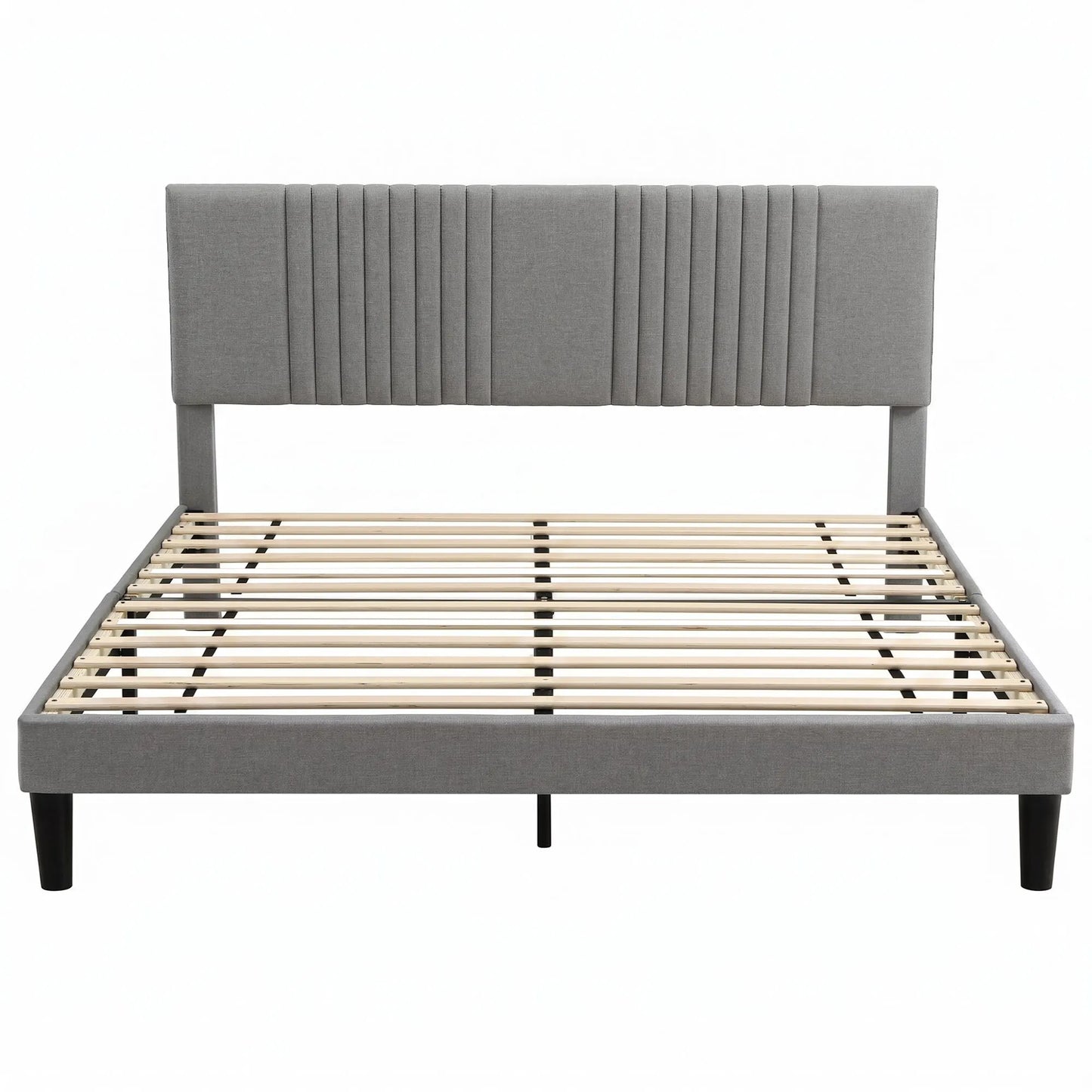 Artiss King Bed Frame with Adjustable Headboard, Grey, 300kg Capacity - Image 4