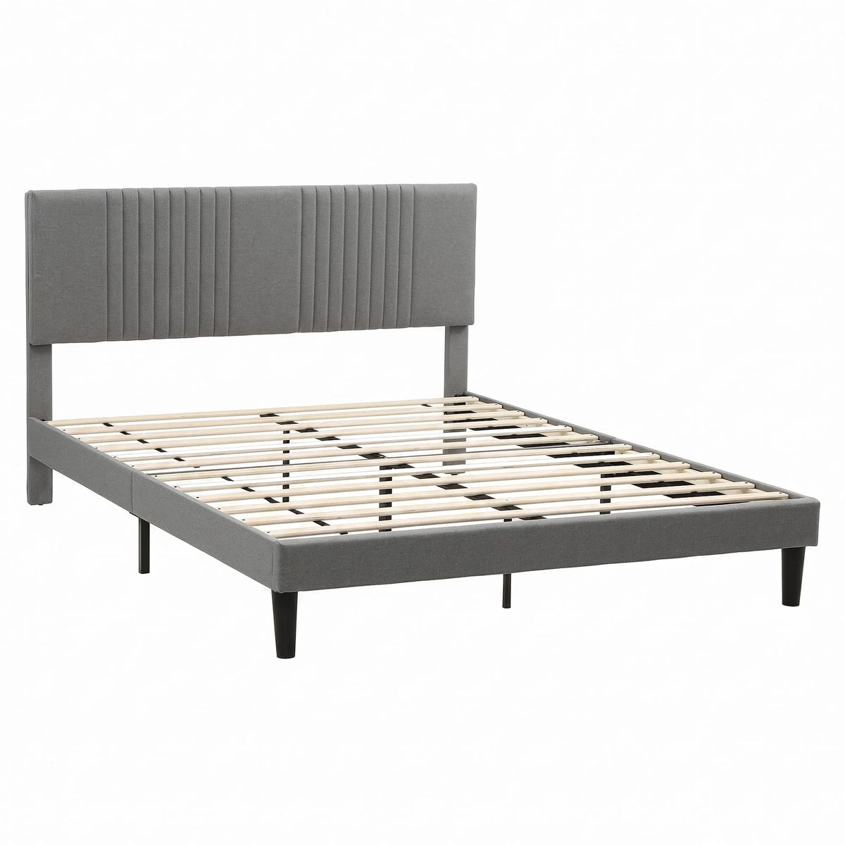 Artiss Queen Bed Frame with Adjustable Headboard, Grey, 300kg Capacity - Image 2