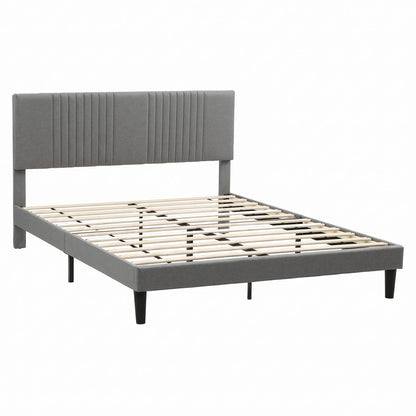 Artiss Queen Bed Frame with Adjustable Headboard, Grey, 300kg Capacity - Image 2