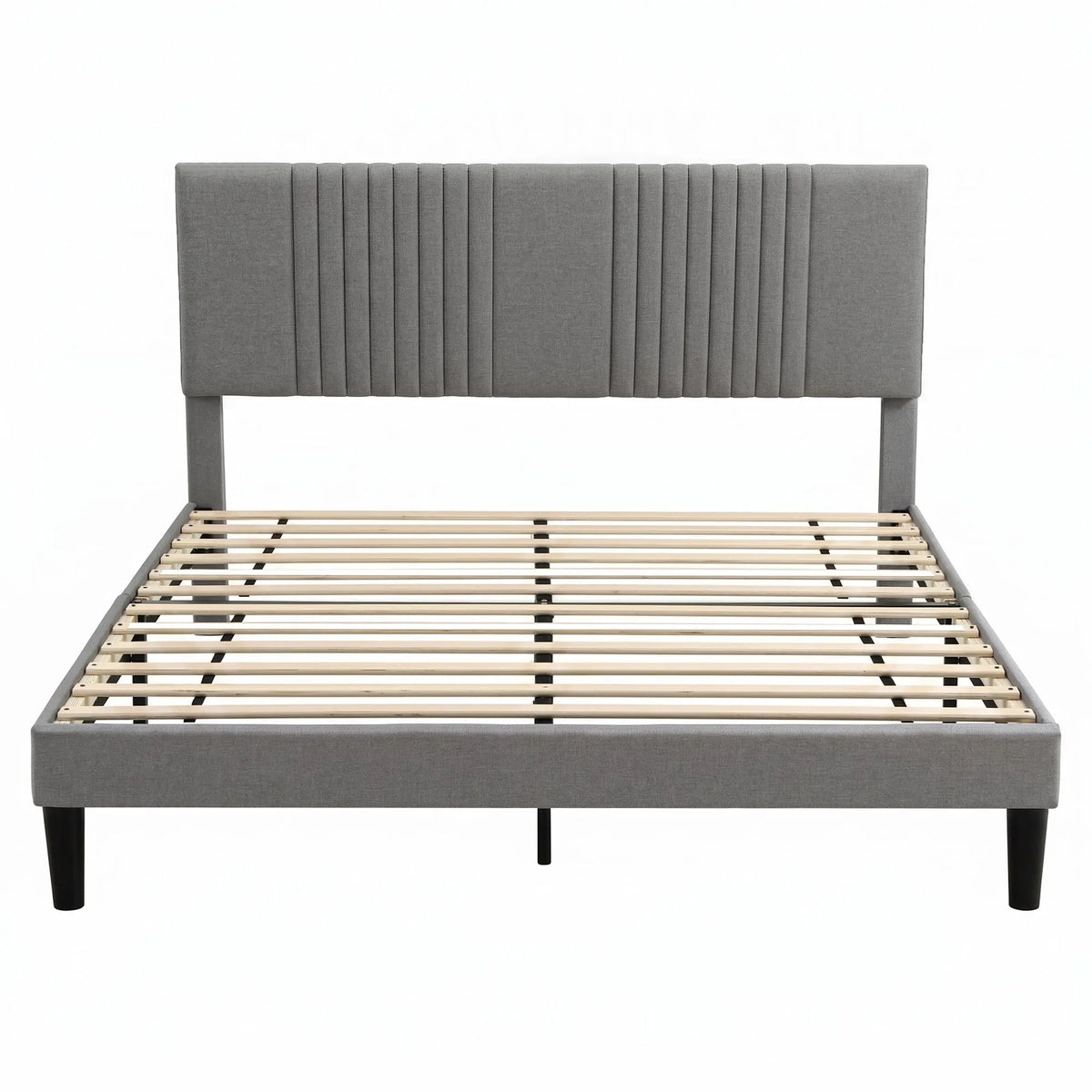 Artiss Queen Bed Frame with Adjustable Headboard, Grey, 300kg Capacity - Image 4