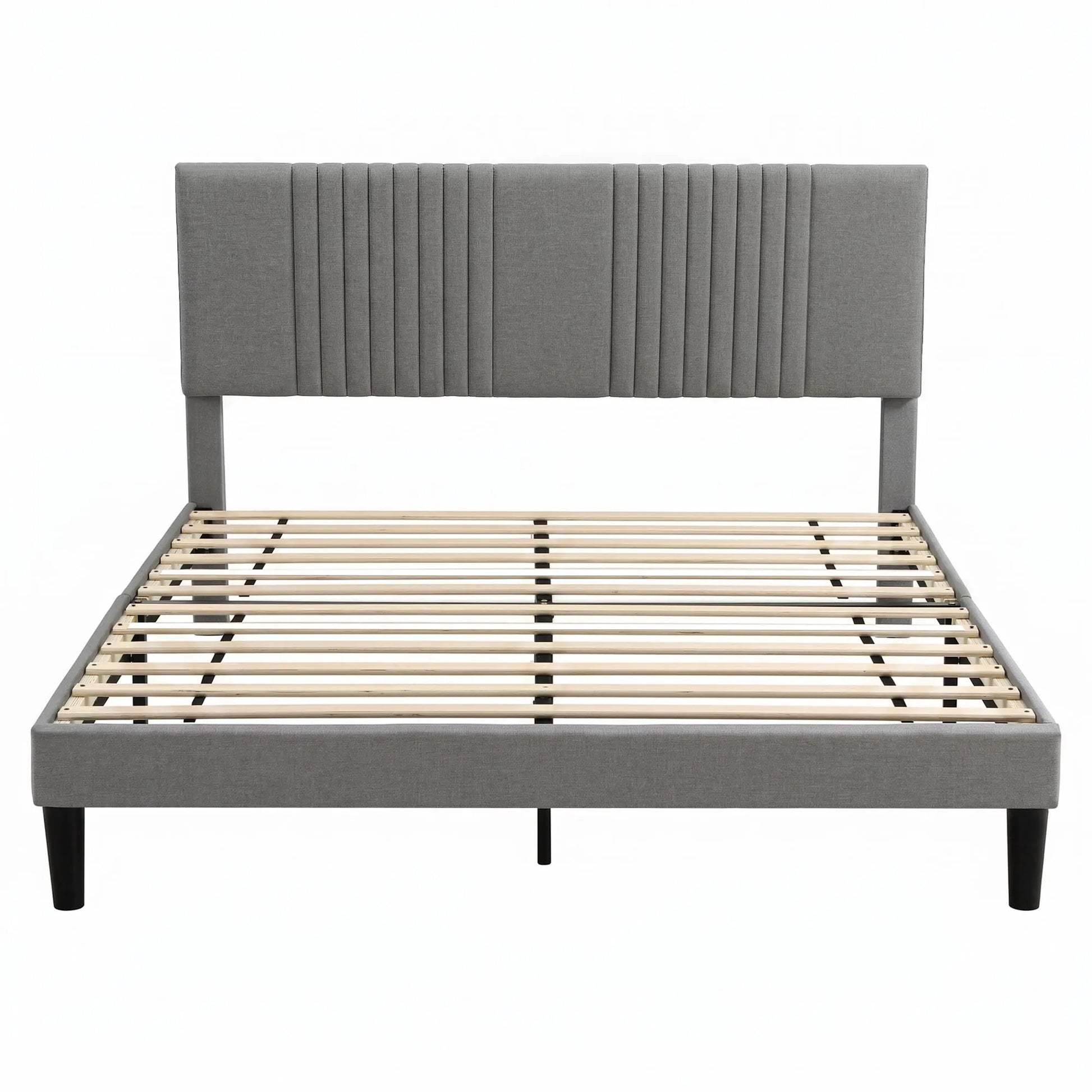 Artiss Queen Bed Frame with Adjustable Headboard, Grey, 300kg Capacity - Image 4