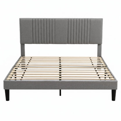 Artiss Queen Bed Frame with Adjustable Headboard, Grey, 300kg Capacity - Image 4