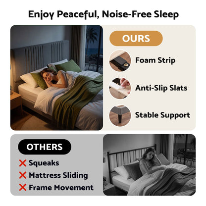 Artiss Queen Bed Frame with Adjustable Headboard, Grey, 300kg Capacity - Image 7