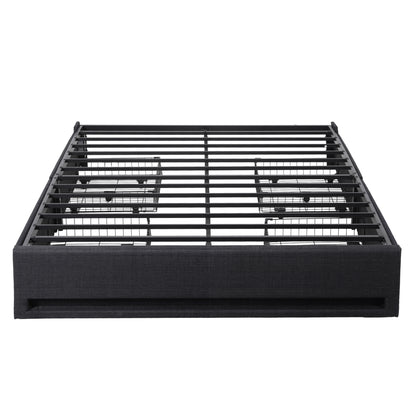 Artiss Queen Bed Frame with Storage Drawers RGB Lights Charging Station Upholstered Fabric - Image 3
