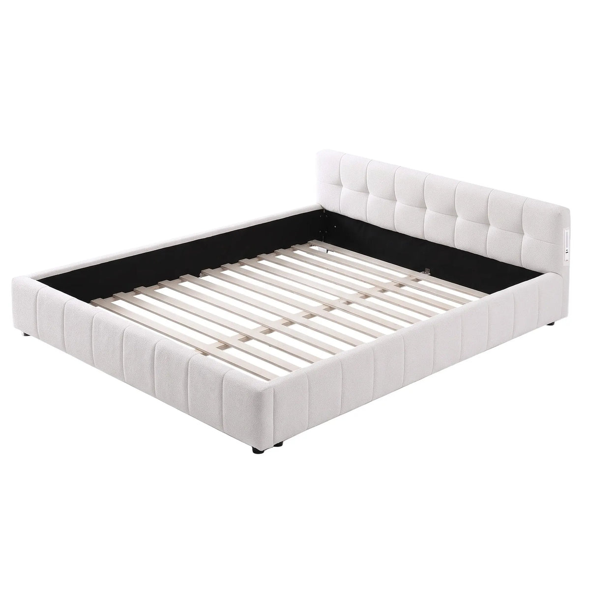 Artiss Queen Bed Frame with Charging, LED Lights & Tufted Headboard - Image 4