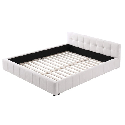 Artiss Queen Bed Frame with Charging, LED Lights & Tufted Headboard - Image 4