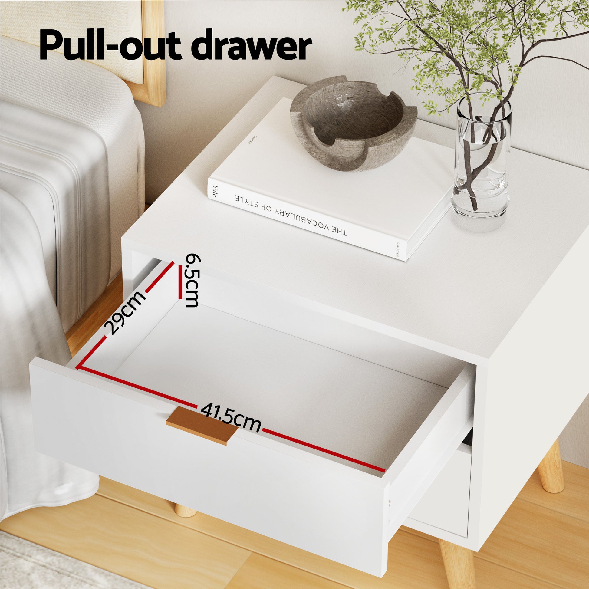 Artiss Queen Bed Frame Bedside Table Set Gas Lift Storage Base with Boucle Fabric Upholstered Headboard 2 Drawer Nightstand for Bedroom Furniture - Image 7