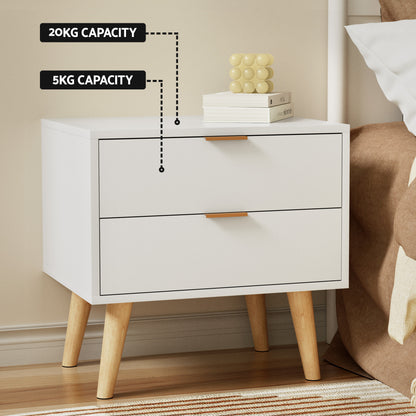Artiss Queen Bed Frame Bedside Table Set Gas Lift Storage Base with Boucle Fabric Upholstered Headboard 2 Drawer Nightstand for Bedroom Furniture - Image 8