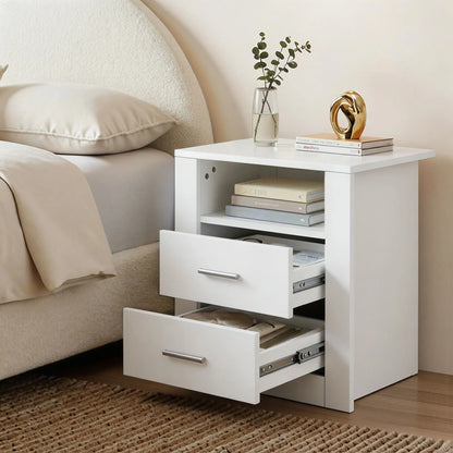 Artiss Queen Bed Frame with Storage and Bedside Table Set Boucle Fabric Gas Lift Bed Base 2-Drawer Nightstand - Image 9