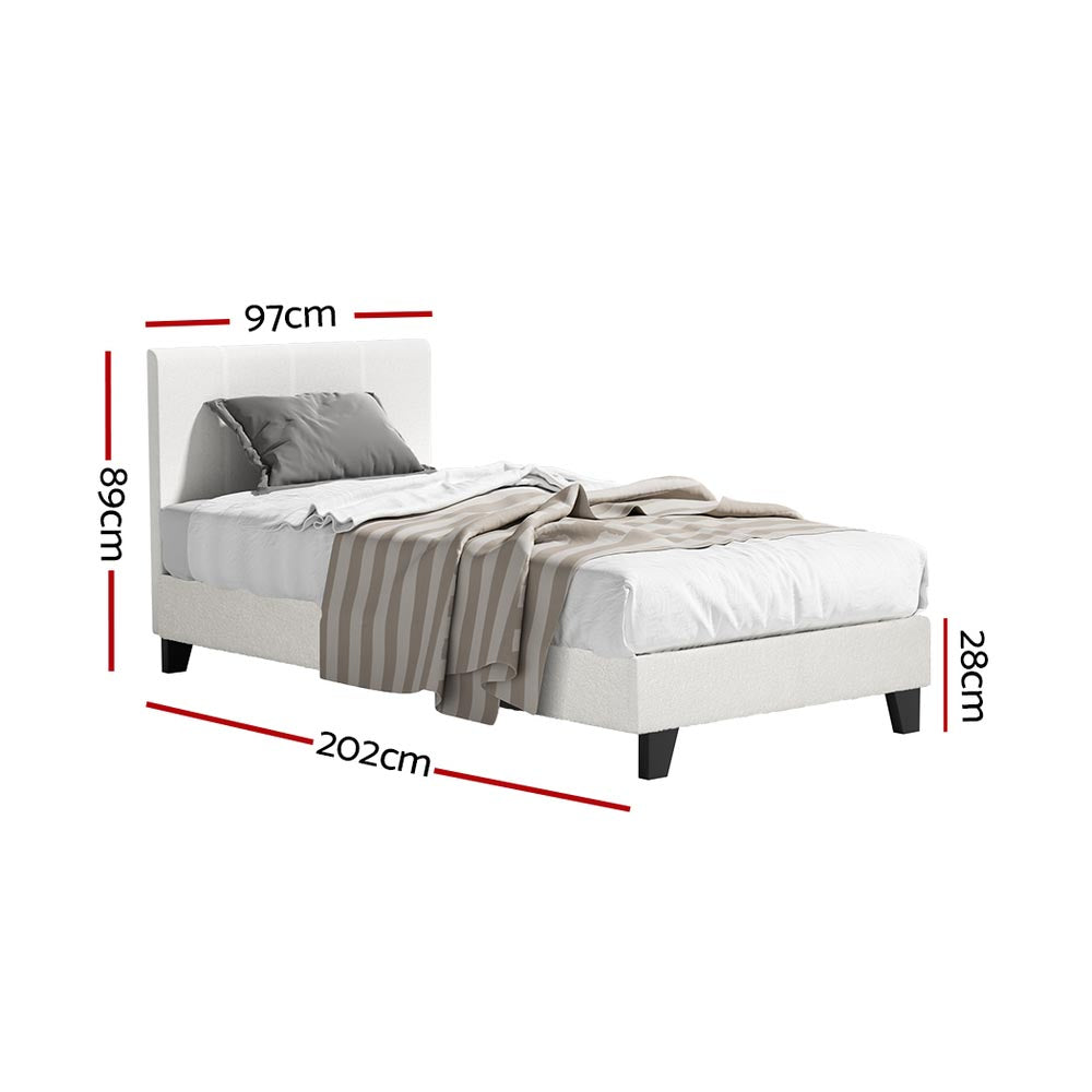 Artiss BedStory Single Bed Frame Mattress Bundle Platform Headboard Medium Firm Hybrid White - Image 2