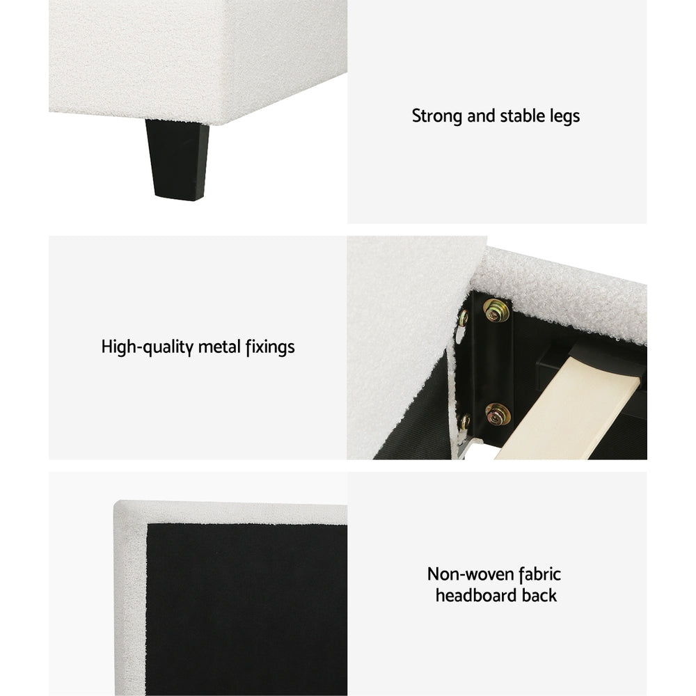 Artiss BedStory Single Bed Frame Mattress Bundle Platform Headboard Medium Firm Hybrid White - Image 5