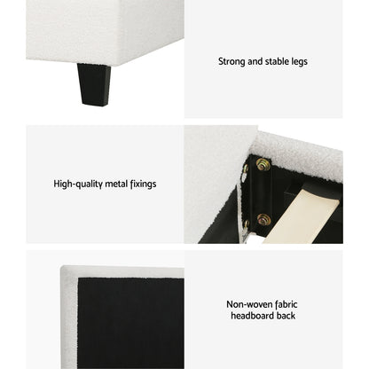 Artiss BedStory Single Bed Frame Mattress Bundle Platform Headboard Medium Firm Hybrid White - Image 5