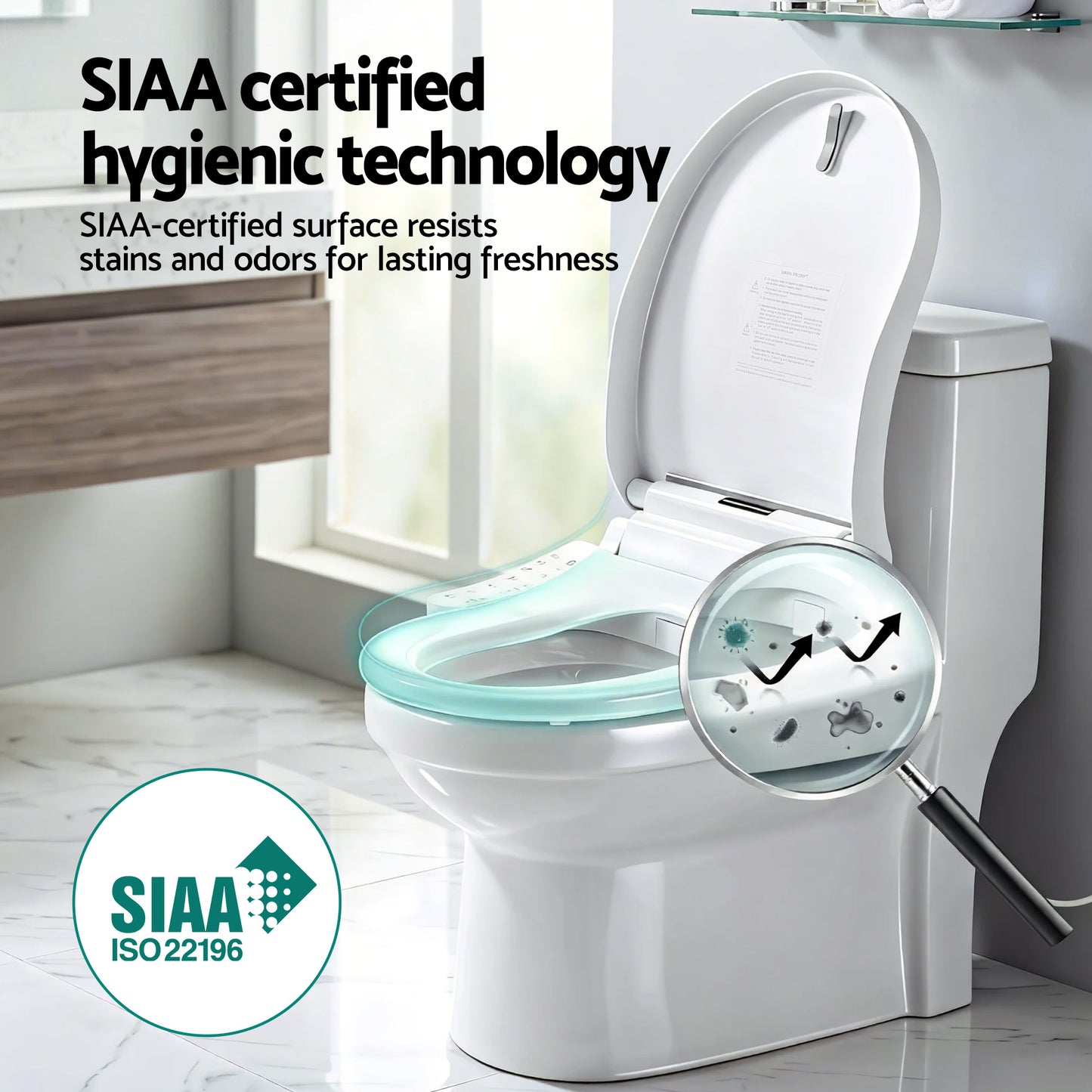 Cefito Smart Electric Bidet Toilet Seat Cover D-Shape SIAA Material Certified - Image 6